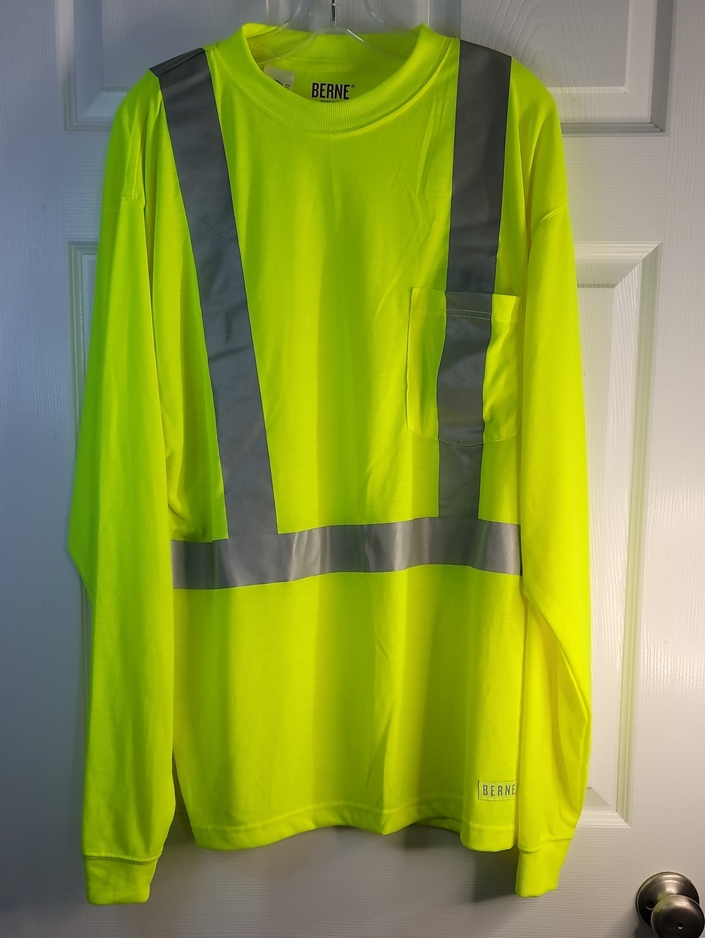 Berne ☆ High-Visibility Long Sleeve Work Shirt - Safety Yellow